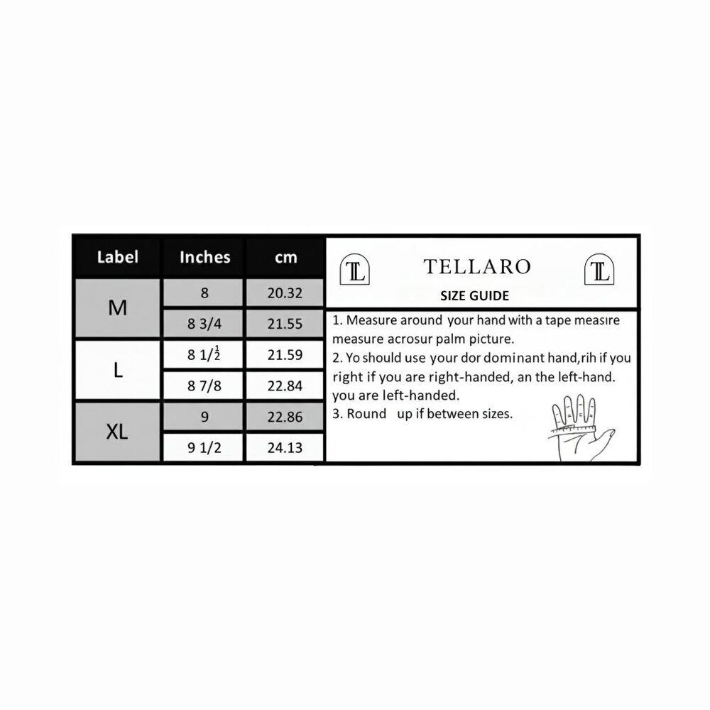 TELLARO Premium Shearling Sheepskin Fur Lined Leather Gloves - Black - Picture 5 of 5
